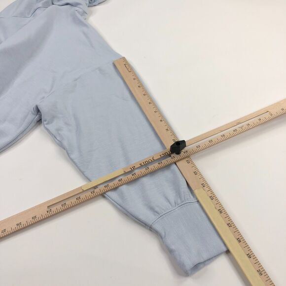 Fabletics Sweater Womens Medium Rayon Long Sleeve Pullover Hooded Hoodie Blue - Picture 5 of 8